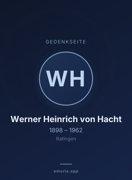 Gedenkportrait von Werner Heinrich von Hacht
