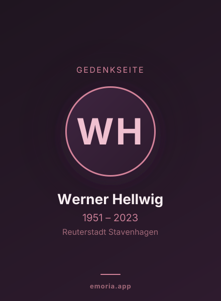 Gedenkportrait von Werner Hellwig