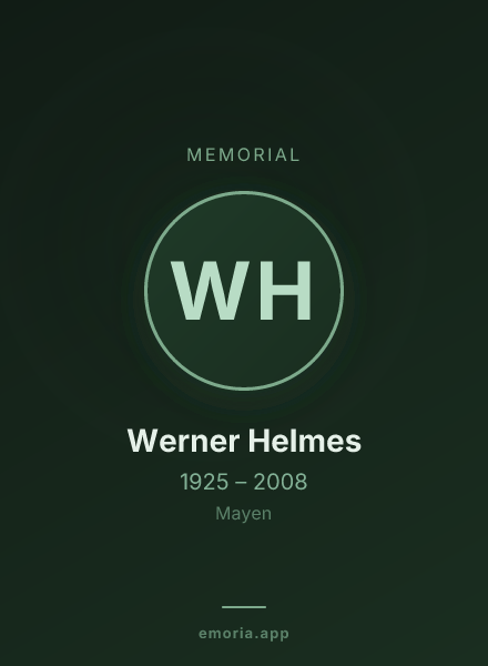 Memorial portrait of Werner Helmes