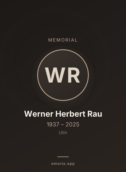 Memorial portrait of Werner Herbert Rau
