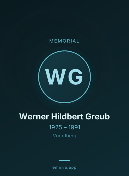 Memorial portrait of Werner Hildbert Greub