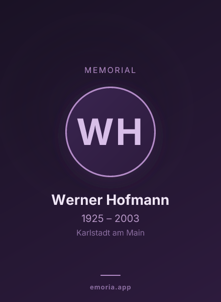 Memorial portrait of Werner Hofmann