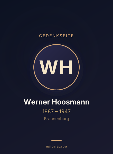 Gedenkportrait von Werner Hoosmann