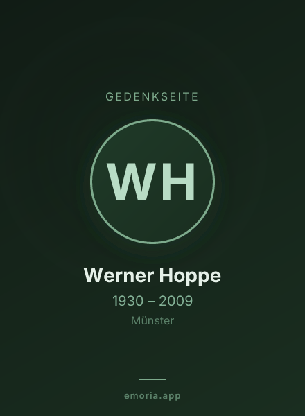 Gedenkportrait von Werner Hoppe