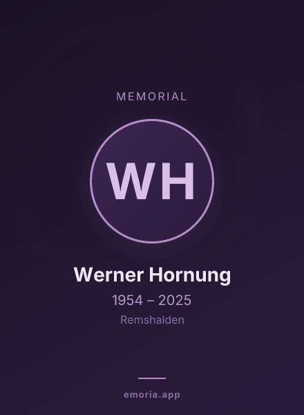 Memorial portrait of Werner Hornung