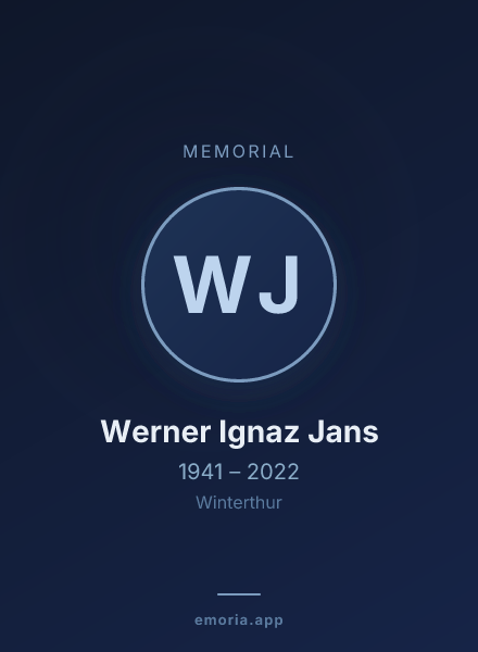 Memorial portrait of Werner Ignaz Jans