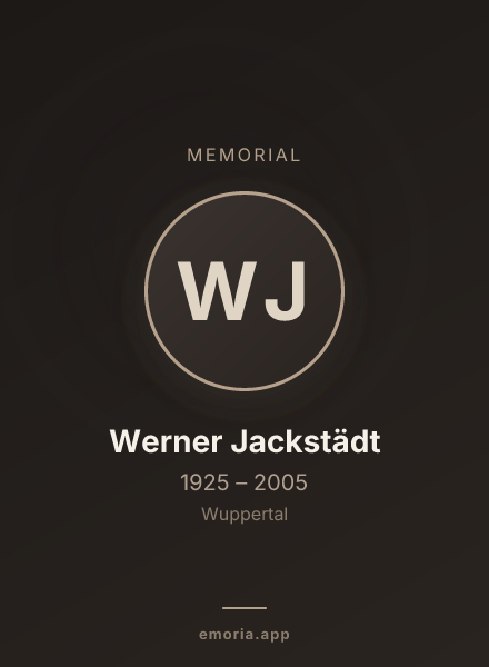 Memorial portrait of Werner Jackstädt