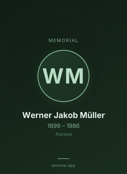 Memorial portrait of Werner Jakob Müller