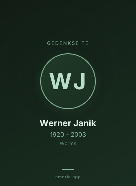 Gedenkportrait von Werner Janik