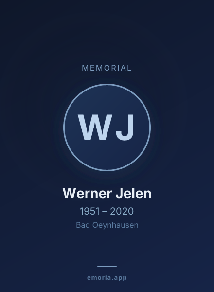 Memorial portrait of Werner Jelen