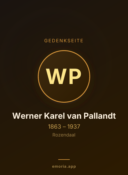Gedenkportrait von Werner Karel van Pallandt