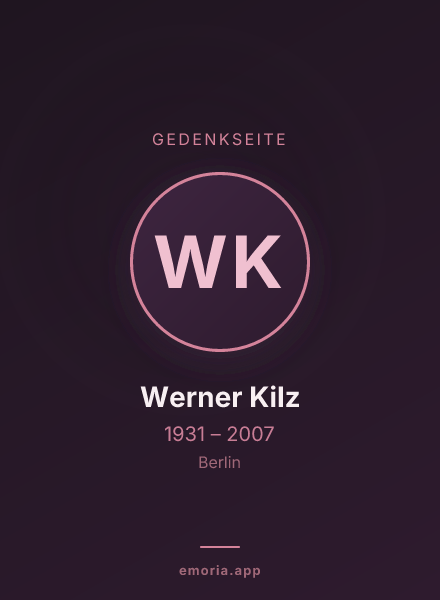 Gedenkportrait von Werner Kilz
