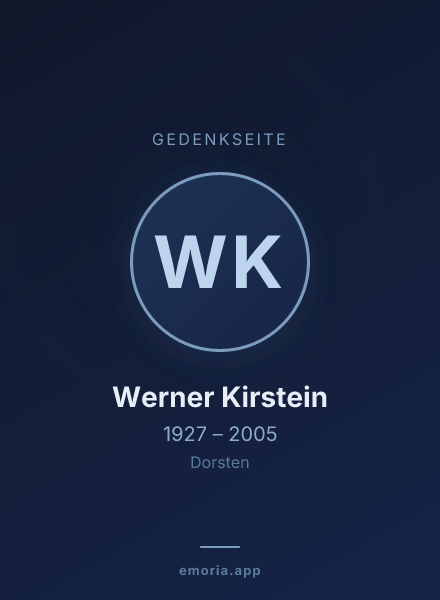 Gedenkportrait von Werner Kirstein
