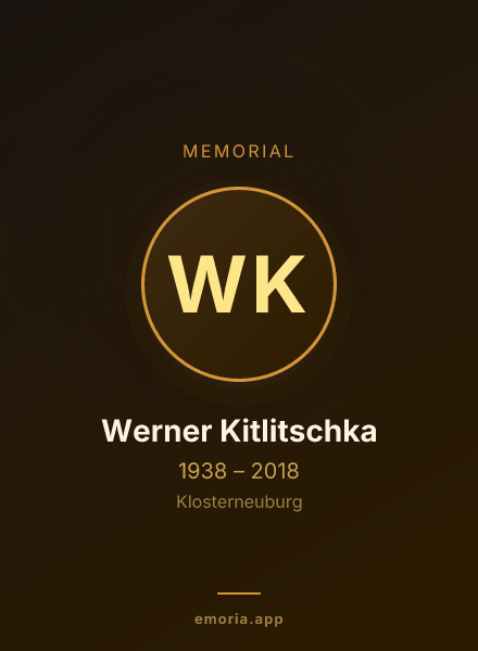Memorial portrait of Werner Kitlitschka