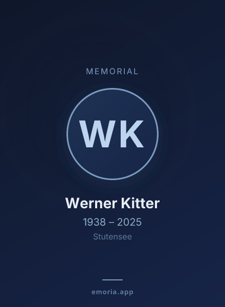 Memorial portrait of Werner Kitter