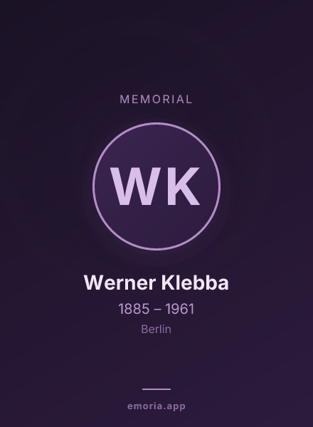 Memorial portrait of Werner Klebba