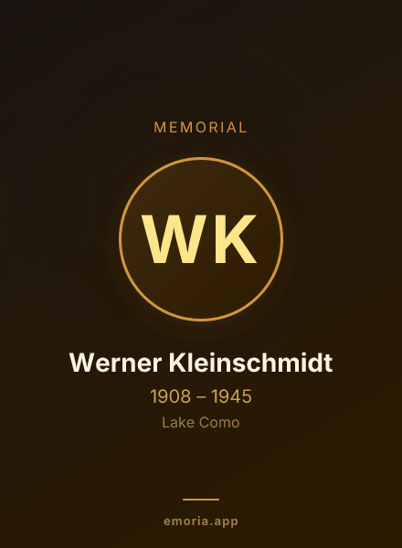 Memorial portrait of Werner Kleinschmidt
