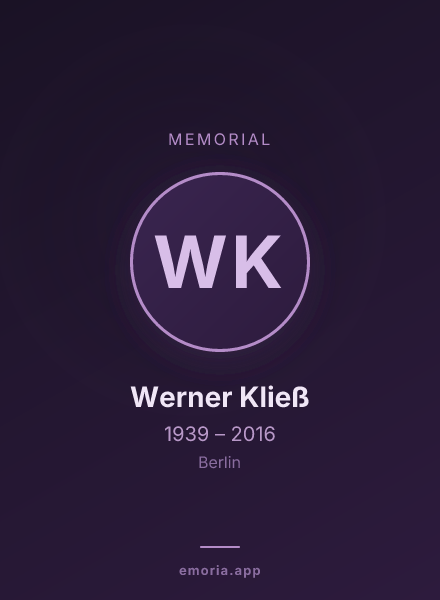 Memorial portrait of Werner Kließ