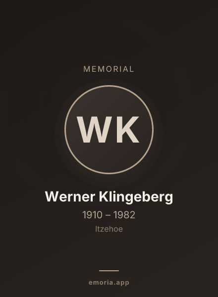 Memorial portrait of Werner Klingeberg