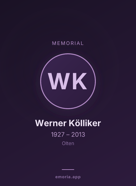 Memorial portrait of Werner Kölliker