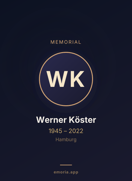 Memorial portrait of Werner Köster