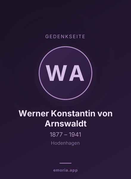Gedenkportrait von Werner Konstantin von Arnswaldt