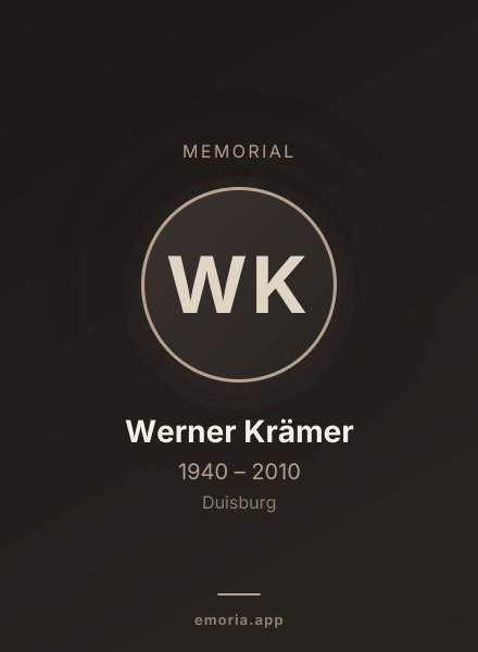 Memorial portrait of Werner Krämer
