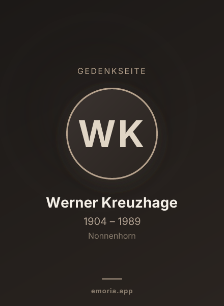 Gedenkportrait von Werner Kreuzhage