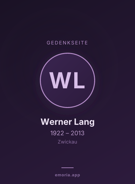 Gedenkportrait von Werner Lang
