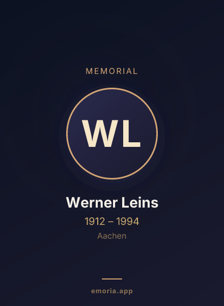 Memorial portrait of Werner Leins