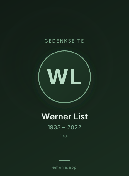 Gedenkportrait von Werner List