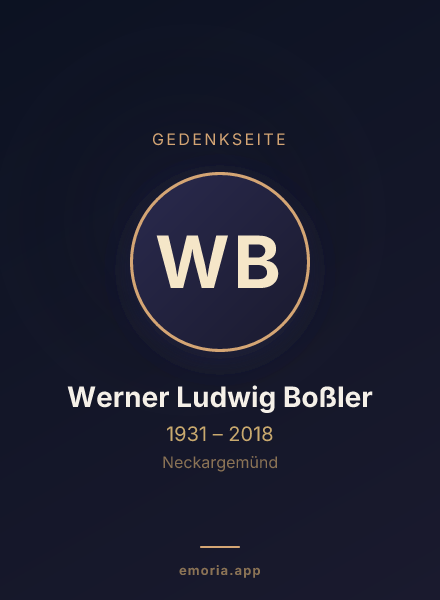 Gedenkportrait von Werner Ludwig Boßler