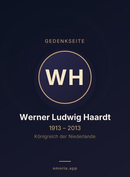 Gedenkportrait von Werner Ludwig Haardt