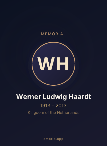 Memorial portrait of Werner Ludwig Haardt