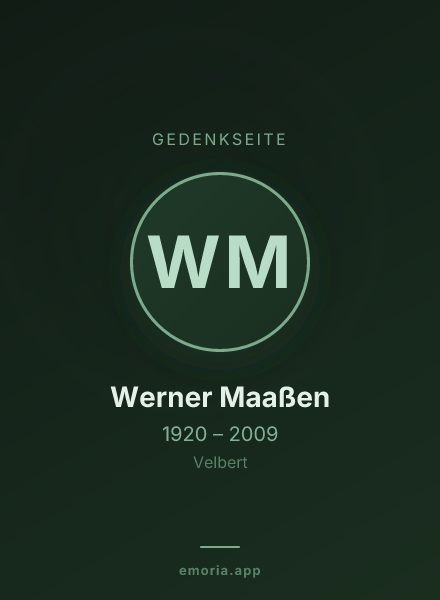 Gedenkportrait von Werner Maaßen
