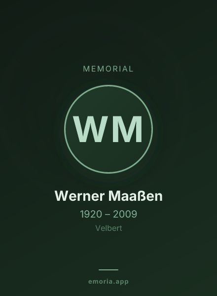 Memorial portrait of Werner Maaßen