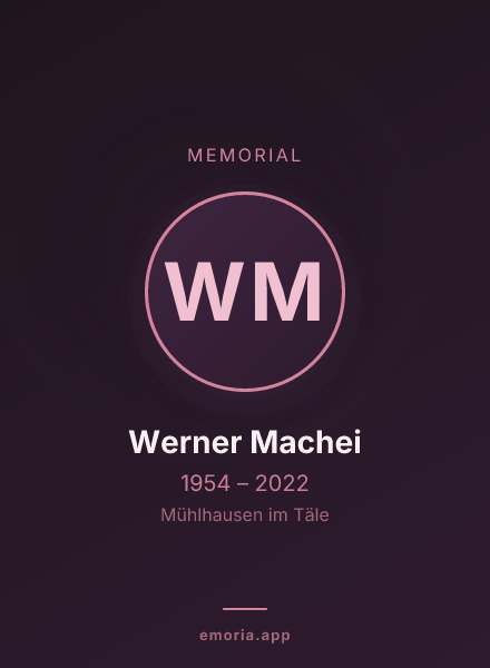 Memorial portrait of Werner Machei