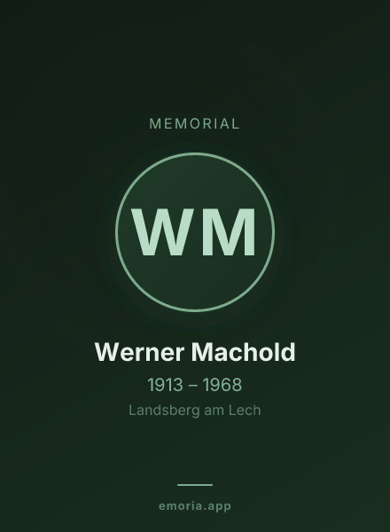 Memorial portrait of Werner Machold