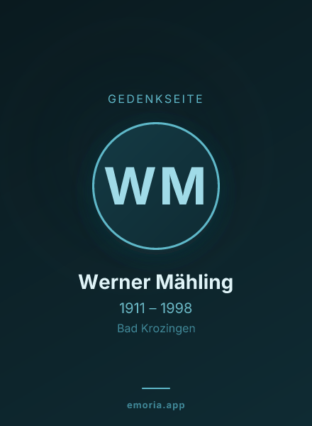 Gedenkportrait von Werner Mähling