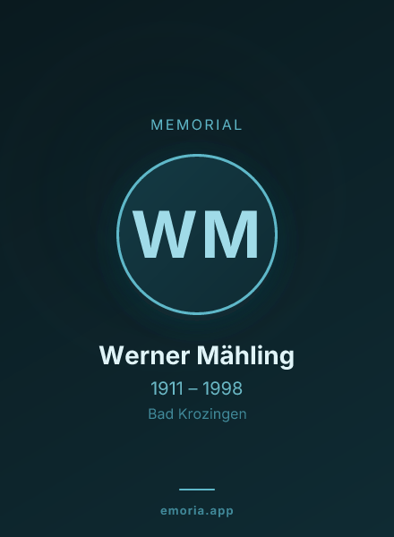 Memorial portrait of Werner Mähling