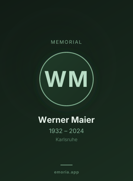 Memorial portrait of Werner Maier