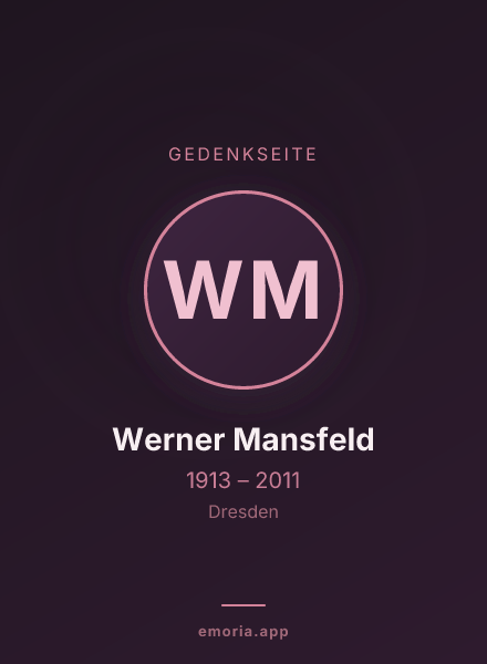 Gedenkportrait von Werner Mansfeld