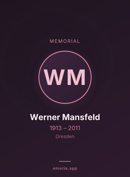 Memorial portrait of Werner Mansfeld