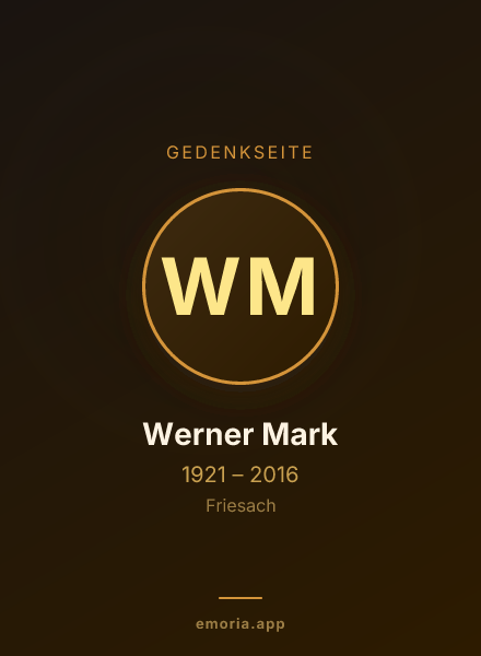 Gedenkportrait von Werner Mark