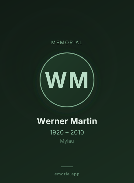 Memorial portrait of Werner Martin