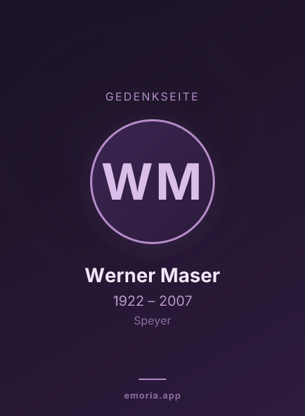 Gedenkportrait von Werner Maser
