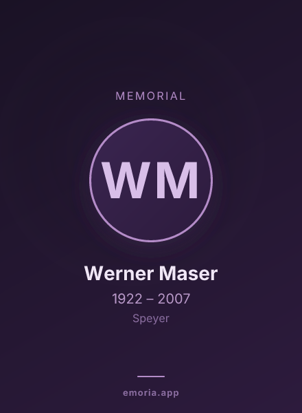 Memorial portrait of Werner Maser