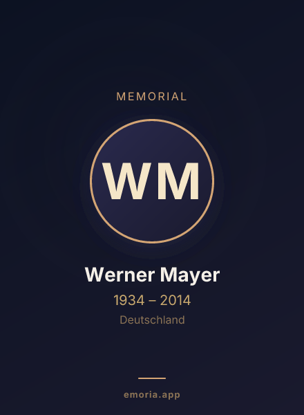 Memorial portrait of Werner Mayer