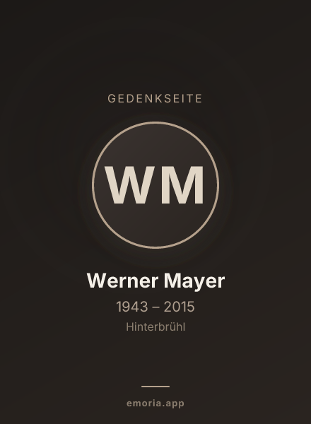 Gedenkportrait von Werner Mayer