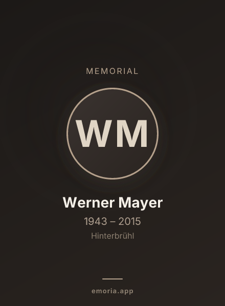 Memorial portrait of Werner Mayer